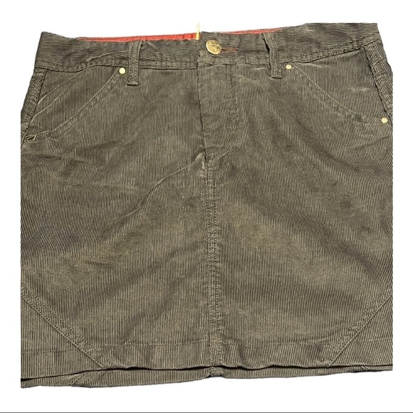 Horny Toad The Coriander Skirt Blue Steel Zipper Fly Pocket Corduroy Mini Sz 4 - Picture 5 of 5